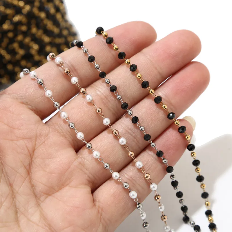 Цепочки из нержавеющей стали с искусственным жемчугом ювелирные изделия сделай