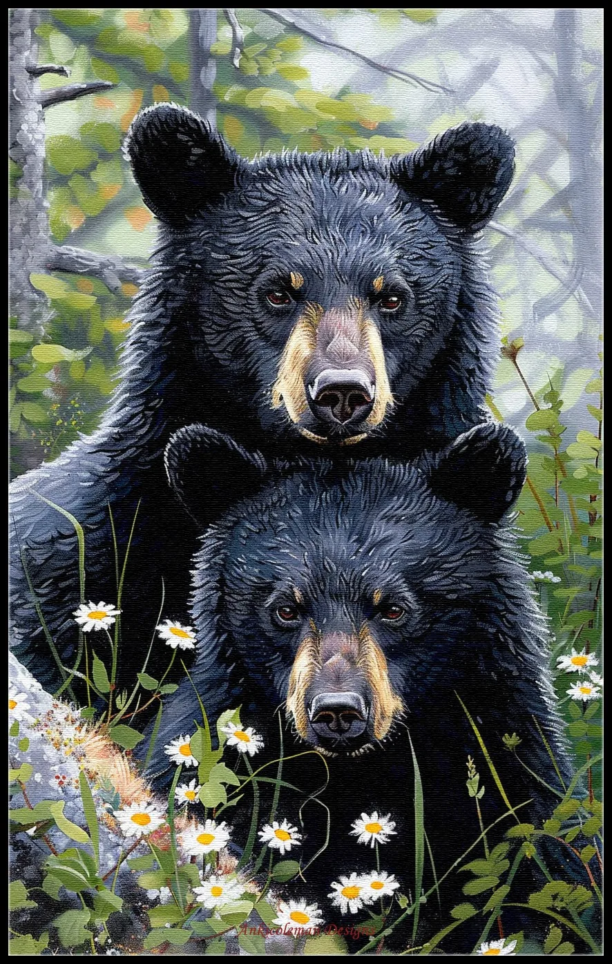 Набор для вышивки крестом Ankicoleman Designs Black Bear Lookout