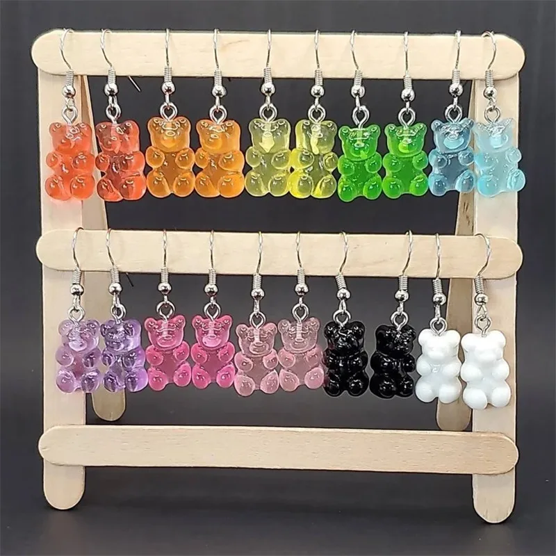 

Gummy Bear Earrings, food, candy, colorful, rainbow jewelry, kawaii earrings, great gift for women, teen, and girl, kid