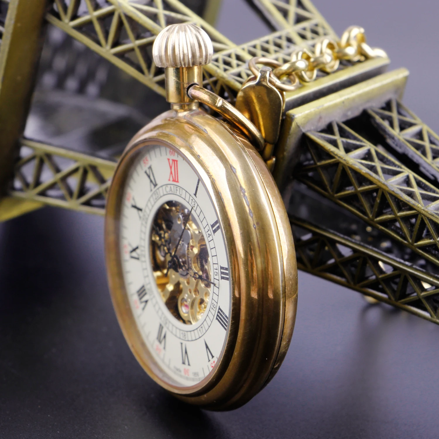 Luxury Gold Pocket Watches Mechanical For Men Women Hand Wind Casual Fashion Steampunk Chain Watches