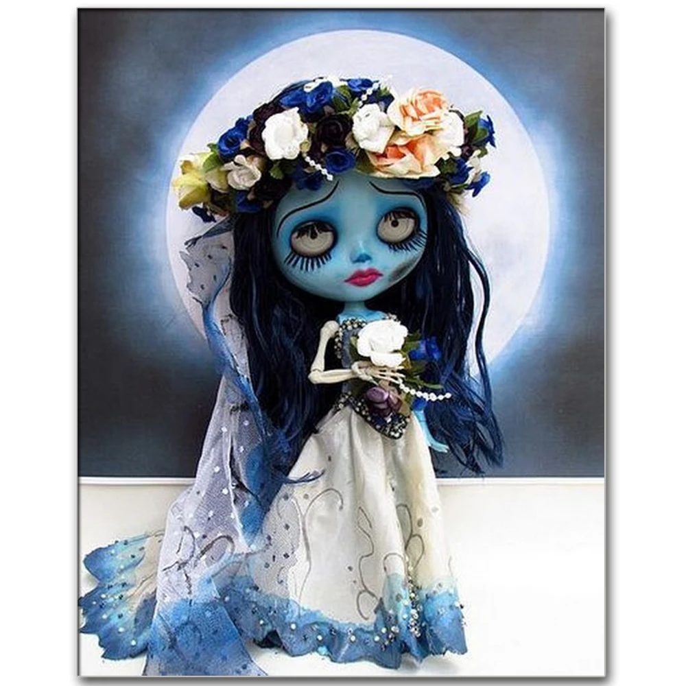 

5D Аватар кукла луна цветок полная алмазная живопись Набор для вышивки крестиком Высококачественная мультяшная 3D живопись алмазами