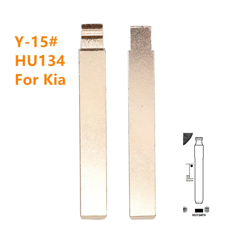 

10pcs HU134 Y15 Metal Uncut Blank Flip Remote Key Blade Y-15# For Kia Venga for keydiy KD xhorse VVDI JMD