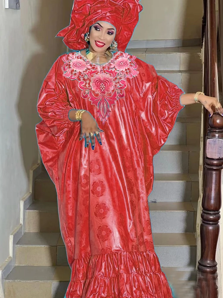 

2023 Original Bazin Riche Long Dresses Turkey Dresses For Women African Designer Dashiki Robe Evening Gowns Blue Bazin Clothing
