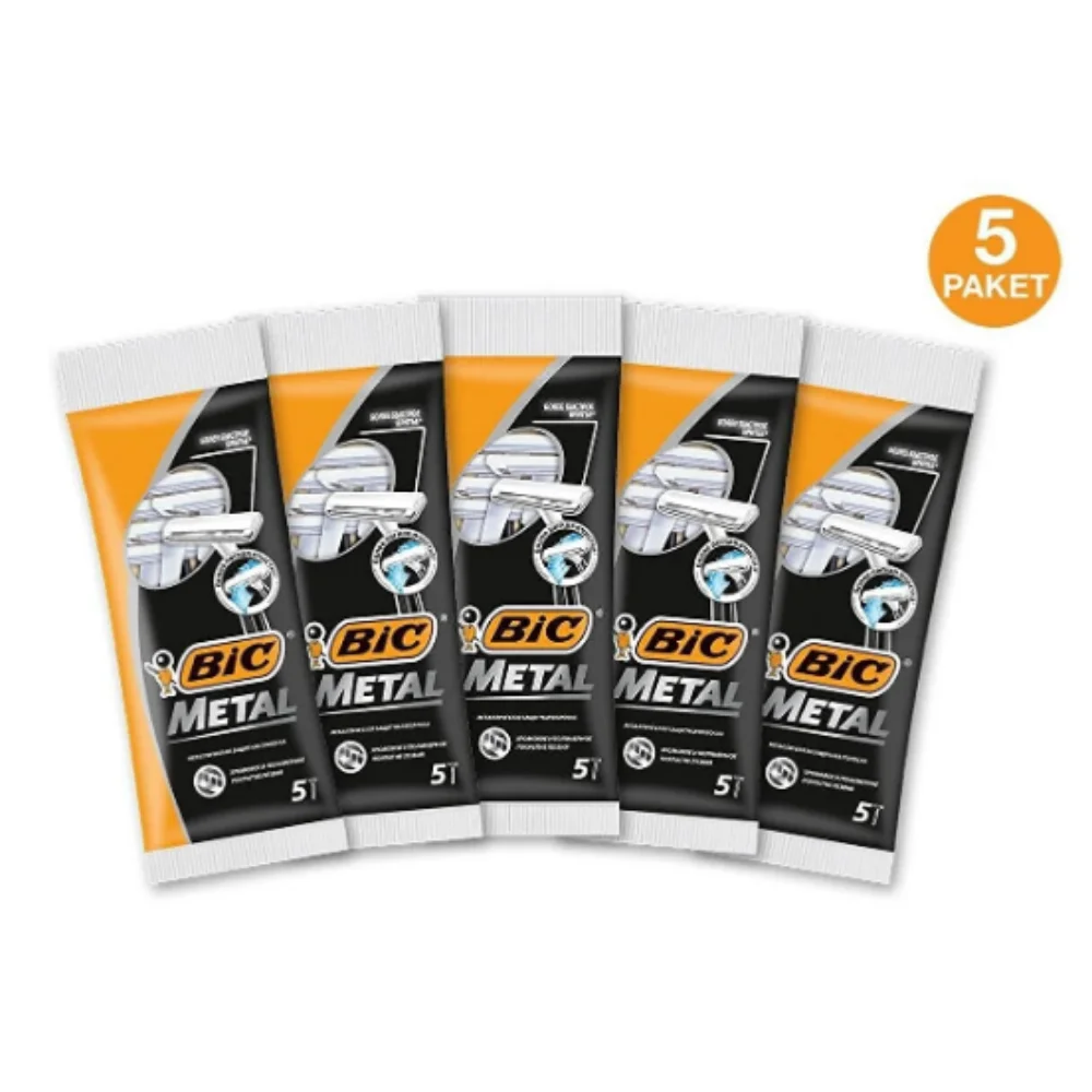 Bic Metal Disposable Razor 5x5 25 Pcs In Total Men Standard 