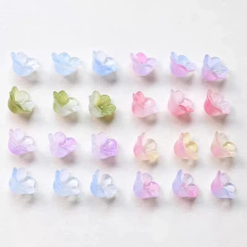 20pcs 12x70mm White Jade Bell Flower Horn Glazed Holder DIY Handmade Ancient Hairpin Ornament Earring Accessories