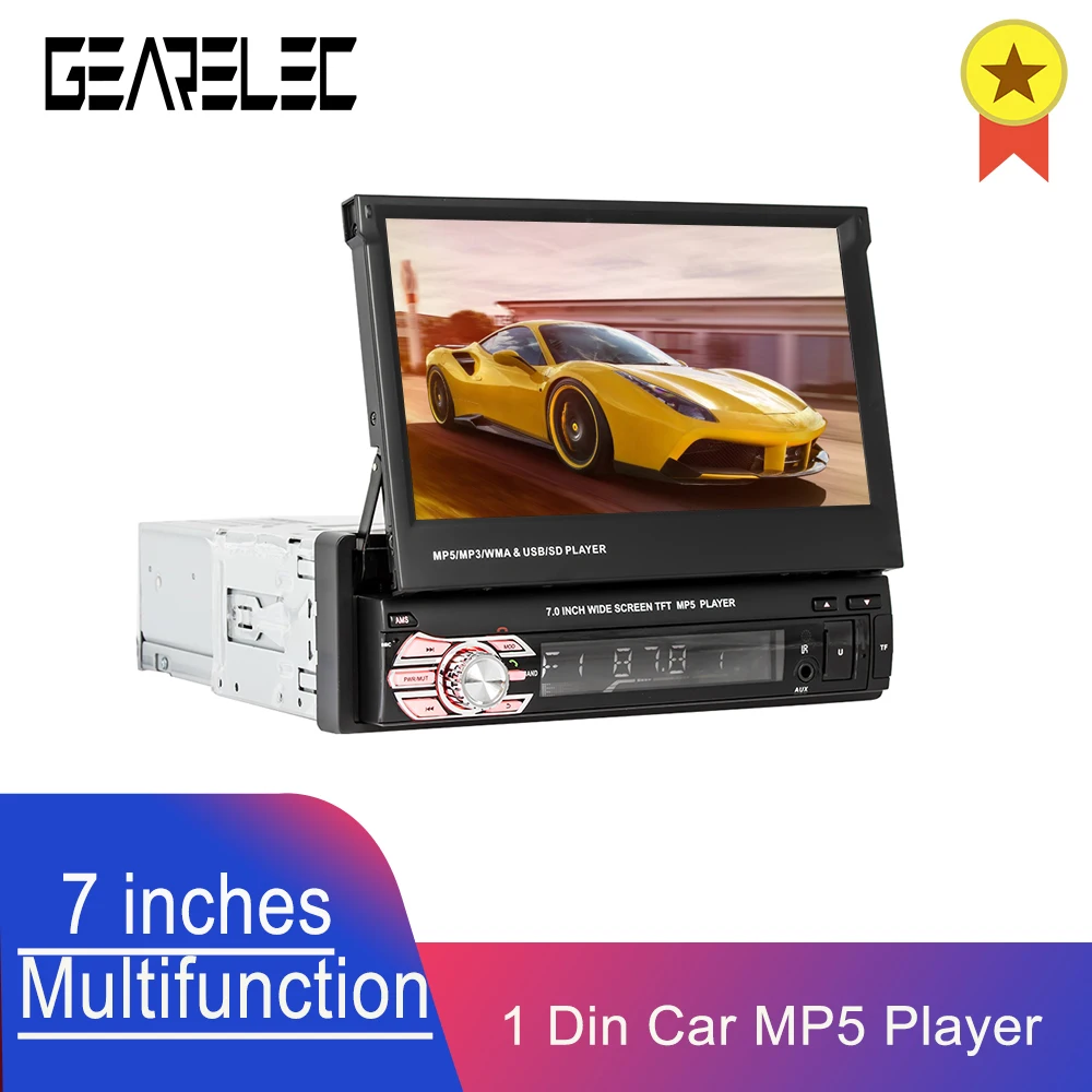 

1din 7inch Touch Screen Universa Car Mp5 Stereo Radio Bluetooth In Dash Head Unit Multimedia Receiver SD USB AUX Player NO DVD