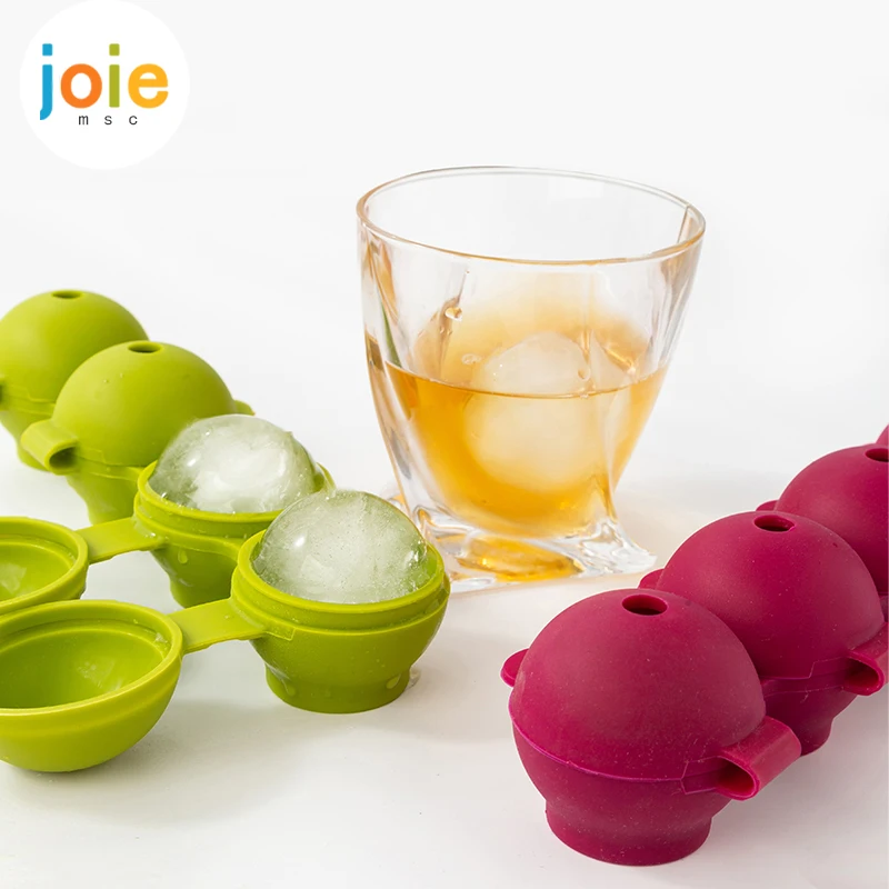 

Joie Silicone Mould Food-grade ICE Ball Tray For Cocktail Whisky Freezer Ice Tray With Cover Assorted Colours Kitchen Gadgets