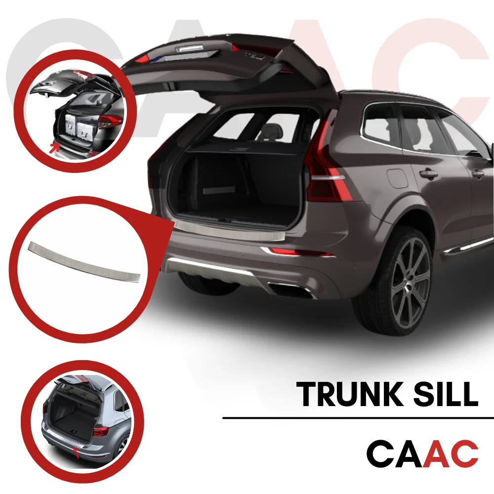 

FOR VOLVO XC60 SUV 2017-2021 MAT CHROME REAR BUMPER PROTECTION LUGGAGE THRESHOLD PROTECTOR STAINLESS STEEL STRIP PLATE CAR ACCESSORIES ORNAMENT