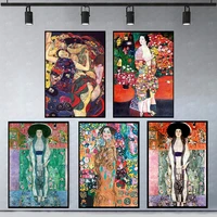 gustav klimt art retro posters and prinst for living room classic abstract woman canvas painting wall art modern home decor