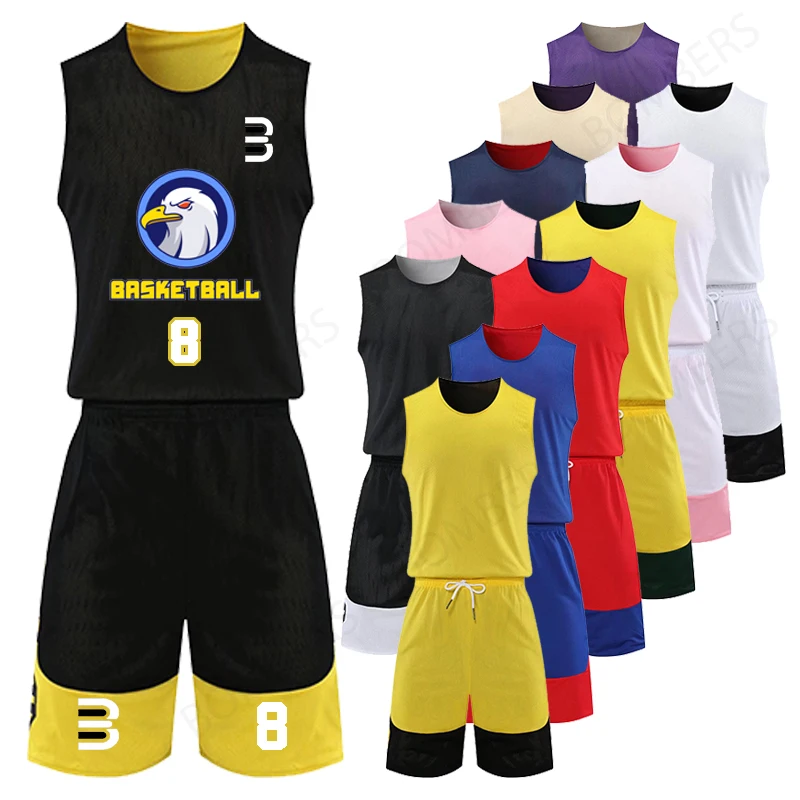 

Новый сезон, одежда для взрослых и детей, шорты, дышащий комплект без рукавов для стрельбы, для баскетбола, мужские спортивные баскетбольные...