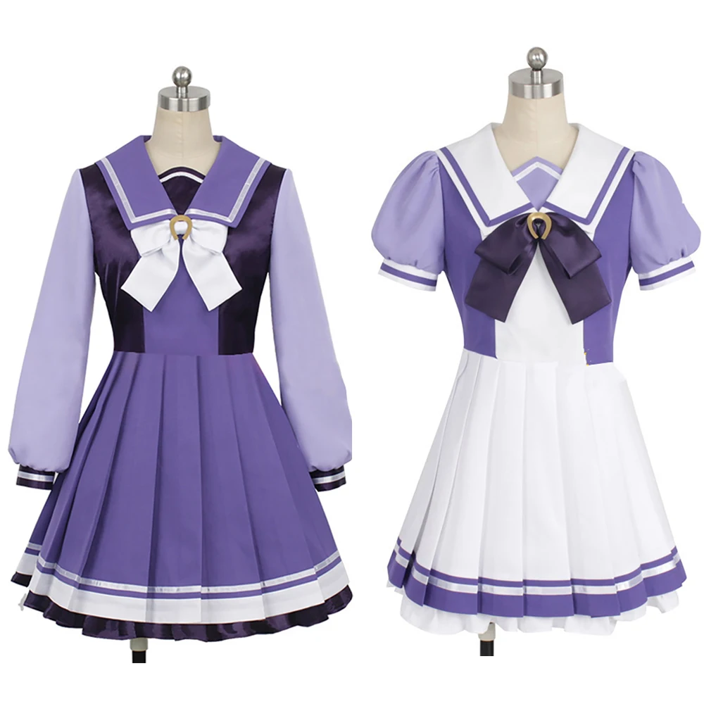 

Umamusume Pretty Derby Mejiro Anime Cosplay Costume Uma Musume Racing Association Purple Dress School Uniform