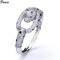 donia jewelry fashion micro aaa zircon leopard bracelet domineering animal enamel leopard bracelet mens personal jewelry