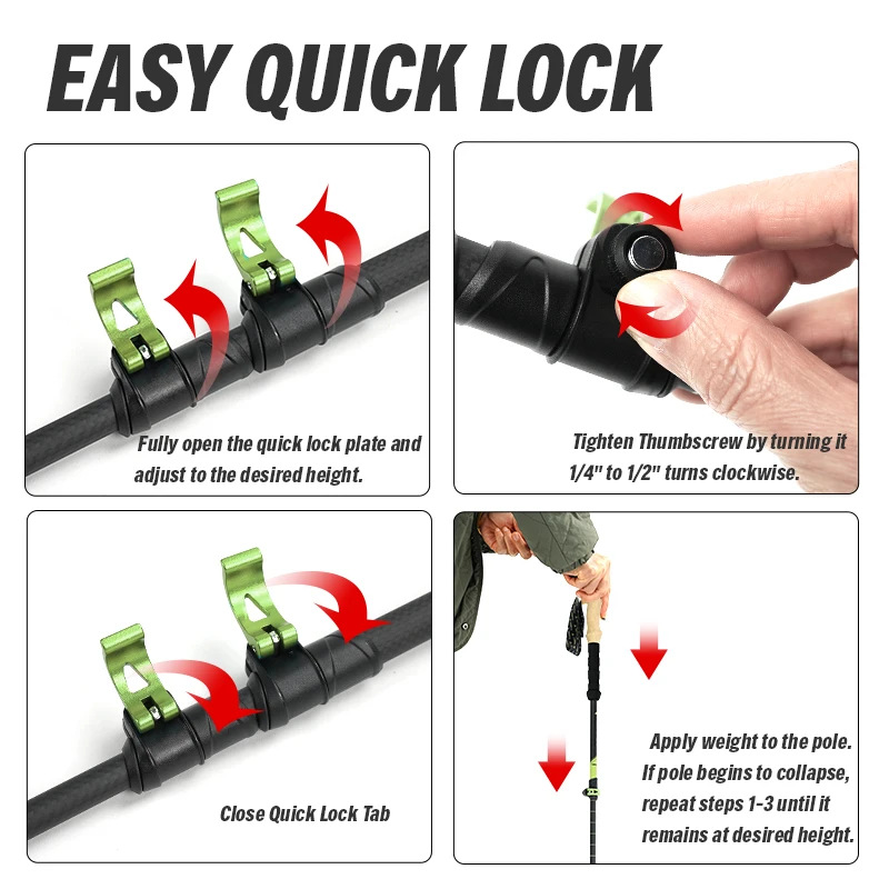 Homful Pair/2pcs Carbon Fiber Trekking Poles Nordic Walking Poles Carbon Trekking Stick Alpenstock Walking Stick For Tourism