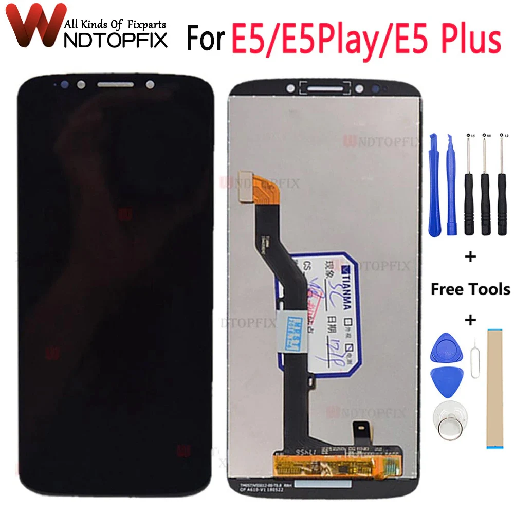 ЖК-дисплей с сенсорным экраном и дигитайзером в сборе, запасные части для ЖК-дисплеев Motorola E5 Plus, XT1944, E5, Play, XT1921