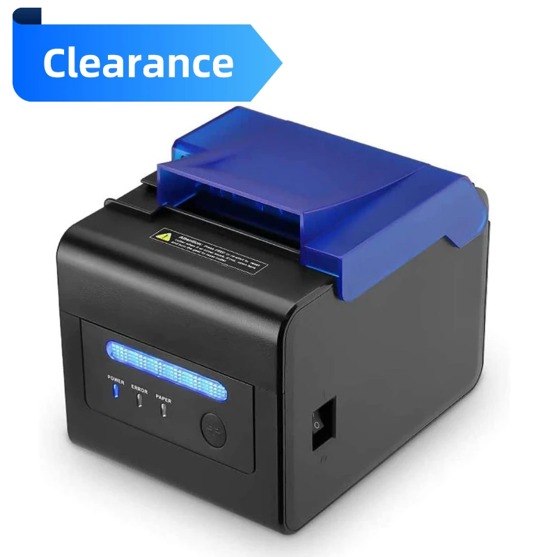 

MUNBYN Clearance 80mm Kitchen Thermal Printer 3" POS Receipt Printer, Sound Beeping Alarm, Auto Cutter USB RS232 Serial LAN Port