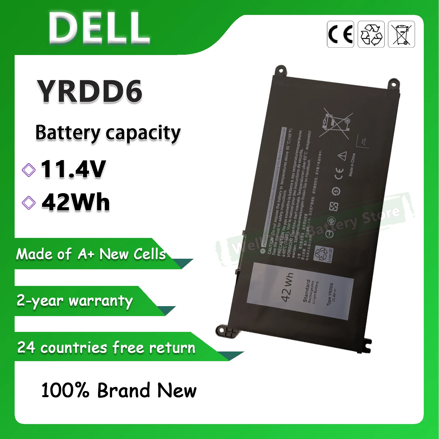 YRDD6 аккумулятор для ноутбука DELL inspiron 14-5490 5491 5493 5498 15-5590 5591 5593 5598 5480 5482 5485 5584