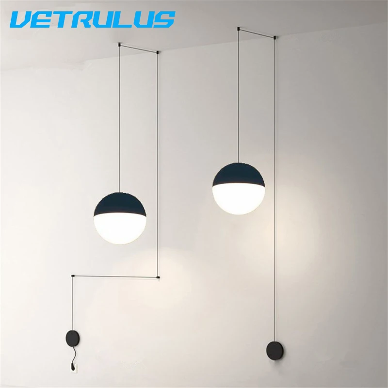 Postmodern Pendant Light Geometric Design Ceiling Lamp Chandelier Acrylic Industrial Diy Adjustable Line Minimalism Lustres Led