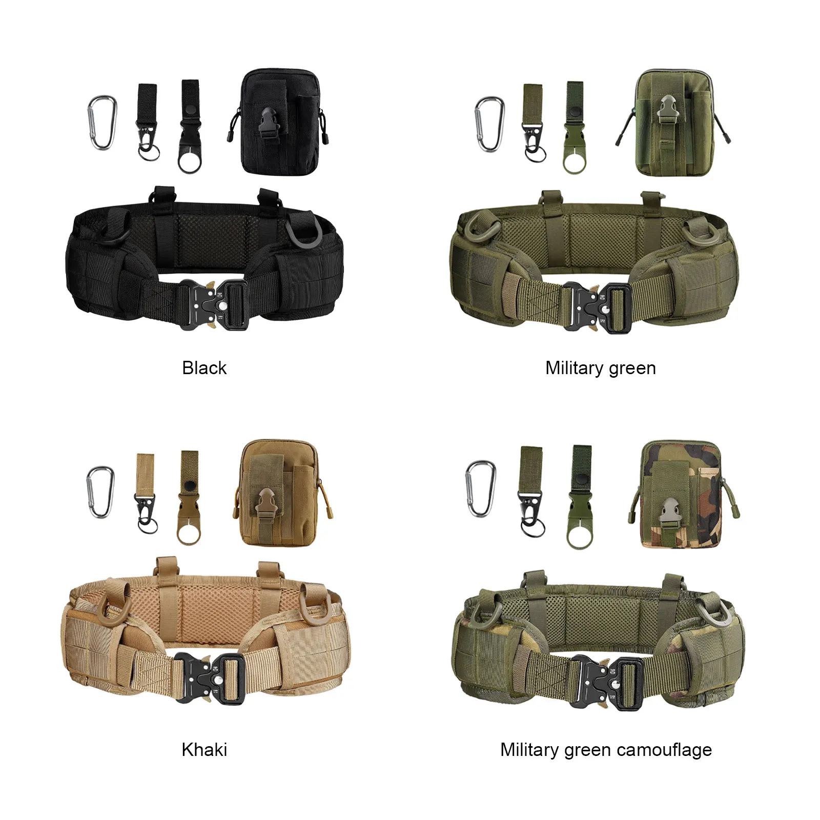 Прочный наружный тактический пояс CS черного цвета - Полный комплект