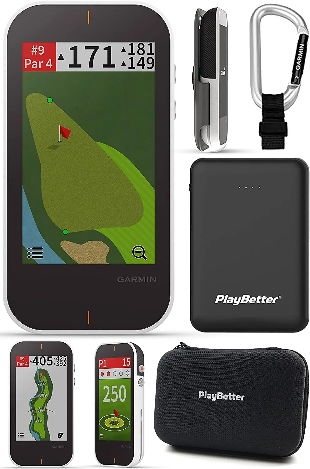 

Ручной GPS-навигатор для гольфа Garmin подход G80 + радар-монитор запуска | Портативное зарядное устройство PlayBetter, защитный чехол, тележка/тележка
