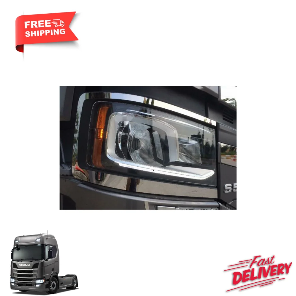 Scania NG SC S/R Compatible Headlight Is Chrome