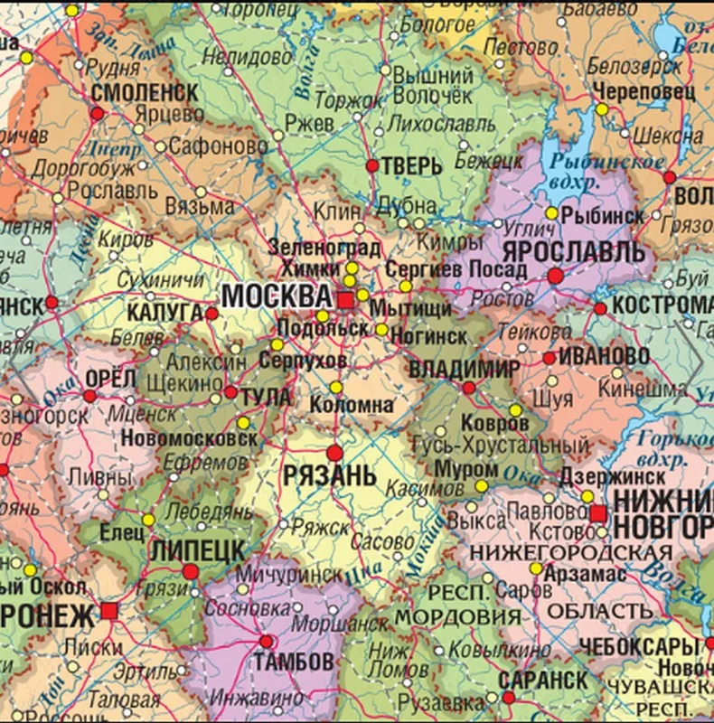 Расположение города москва на карте