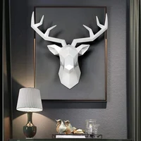 Nordic Geometric Deer Head Decoration Wall Hanging Living Room 3D Wall Pendant Elk Wall Sticker Bedroom