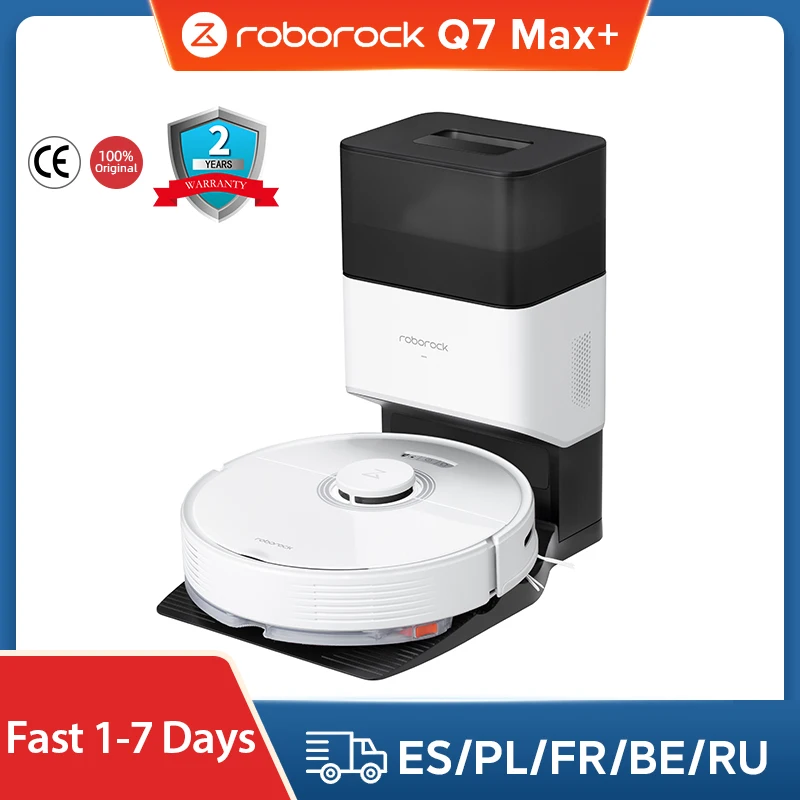 

Робот-пылесос Roborock Q7 Max Plus, <500 Вт, беспроводной, влажная уборка, пылесборник