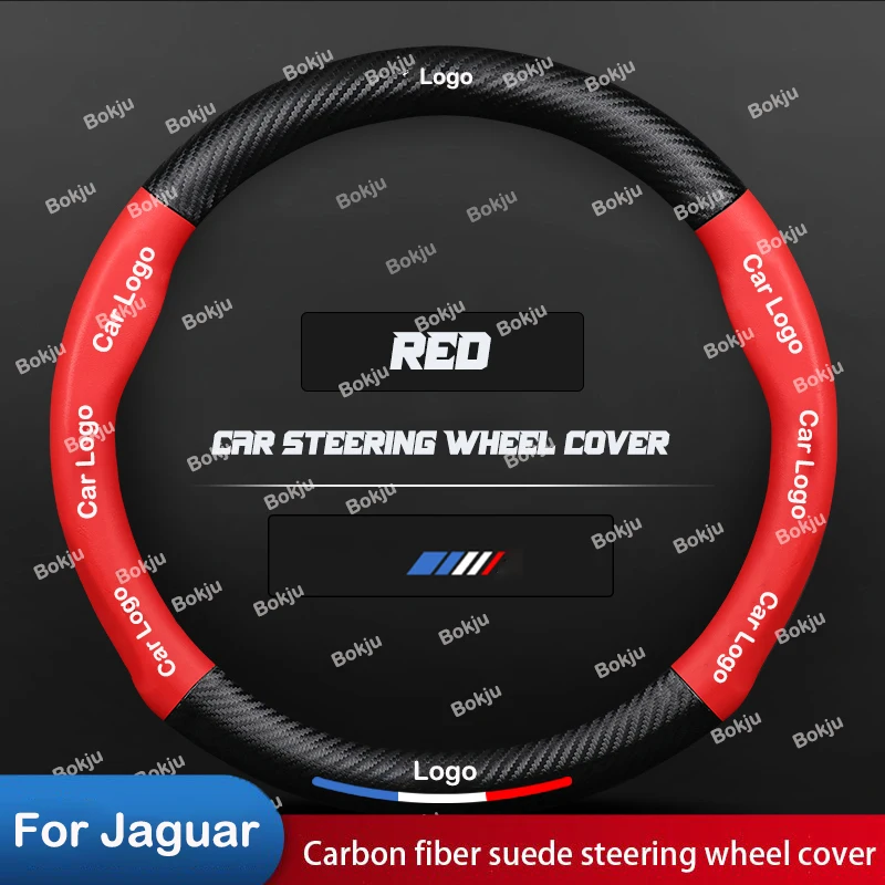

Car Steering Wheel Cover Suitable For Jaguar Leather E-PACE F-PACE XJ XEL XFL XE XF Anti Slip Car Grip Cover Four Seasons