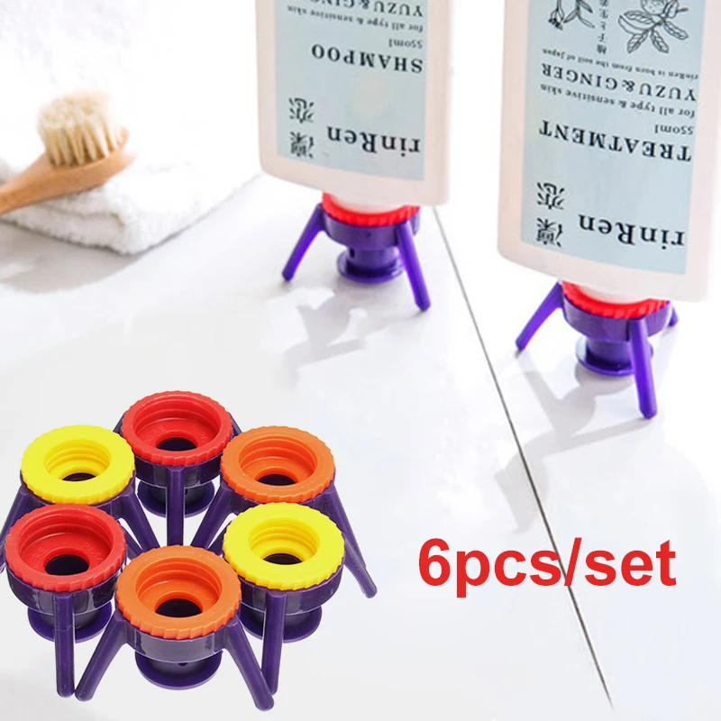

6pcs Flip Toss It Bottle Cap Stand Leakproof Cover Easy Pour Out Flip-it Caps Kit for Kichen Flavouring Bottle Shampoo Holder