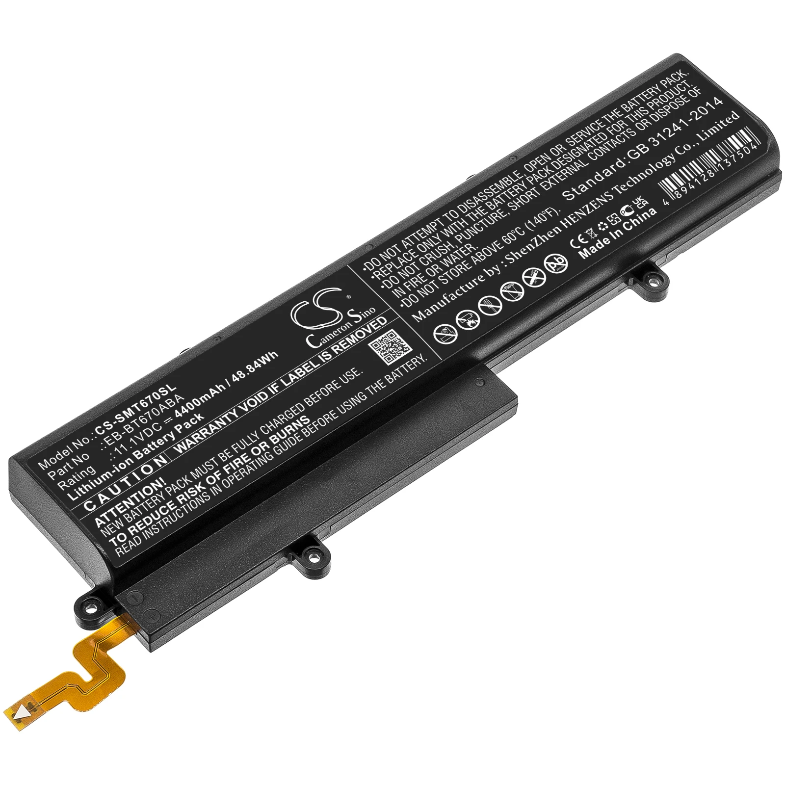 

Battery for Samsung Galaxy Tab View, Galaxy View, SM-T670, SM-T677, SM-T677A, SM-T677K, SM-T677L 11.1V