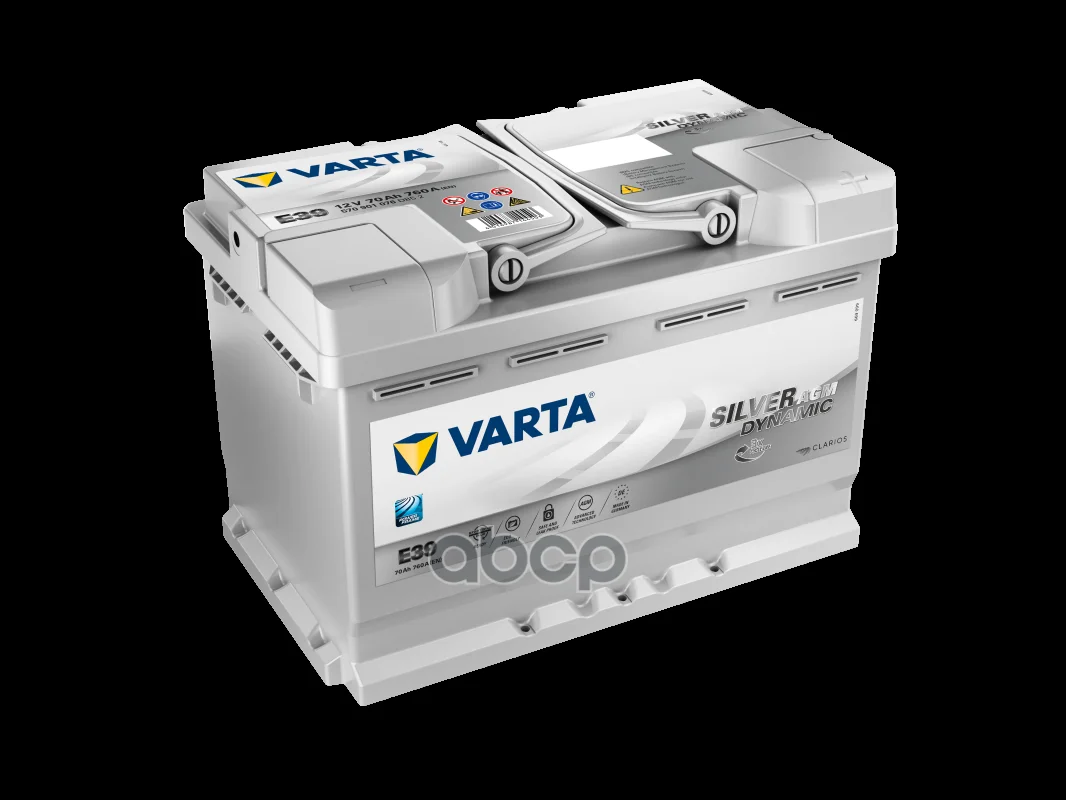 Аккумулятор Varta Silver Dynamic Agm 12V 70Ah 760A (R+) 20,09Kg 278X175x190 Мм Varta арт. 570901076