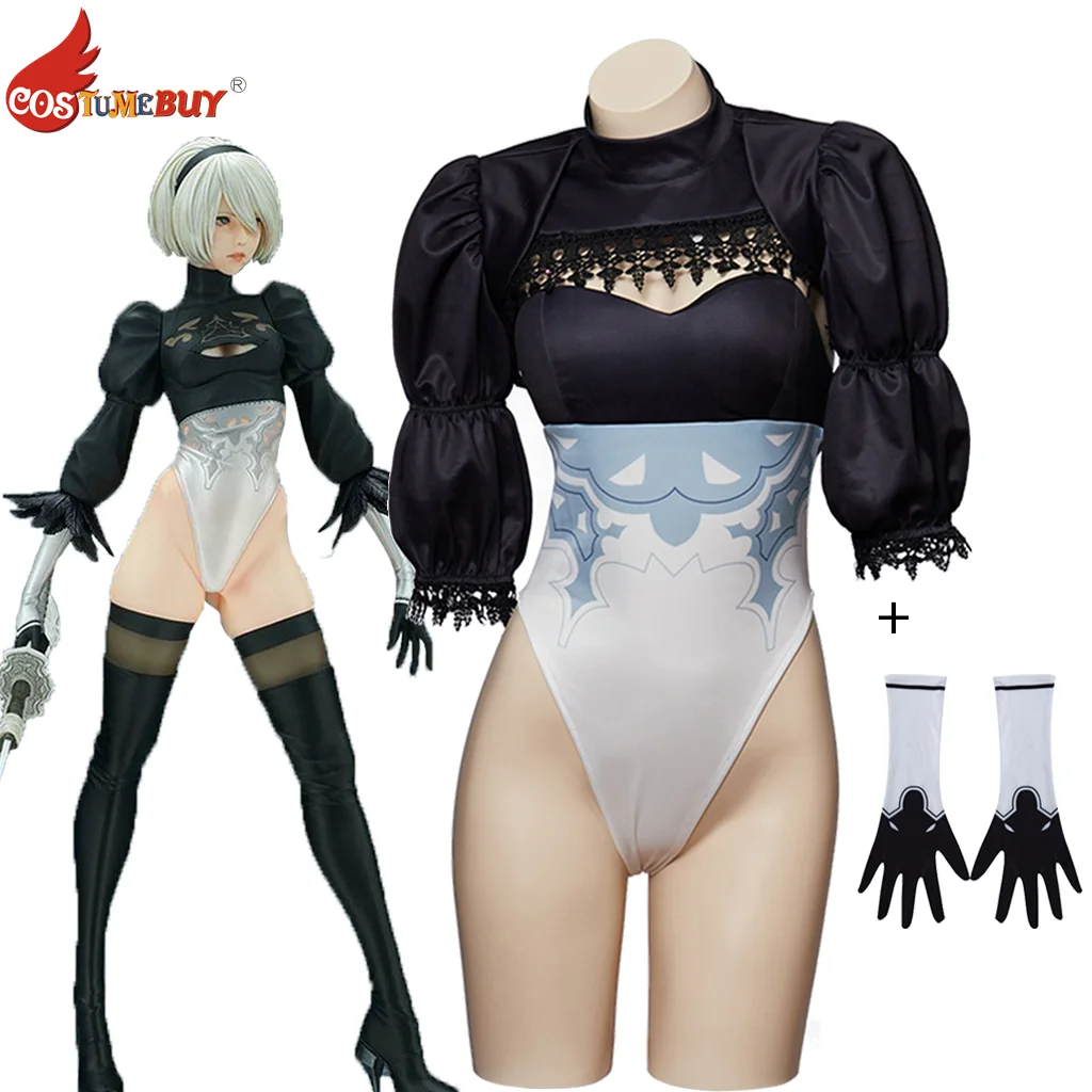 

Костюм для косплея Nier Automata Game 2B (Yorha No.2), костюм-майка (с коротким топом, перчатками), сексуальный купальник, женское платье