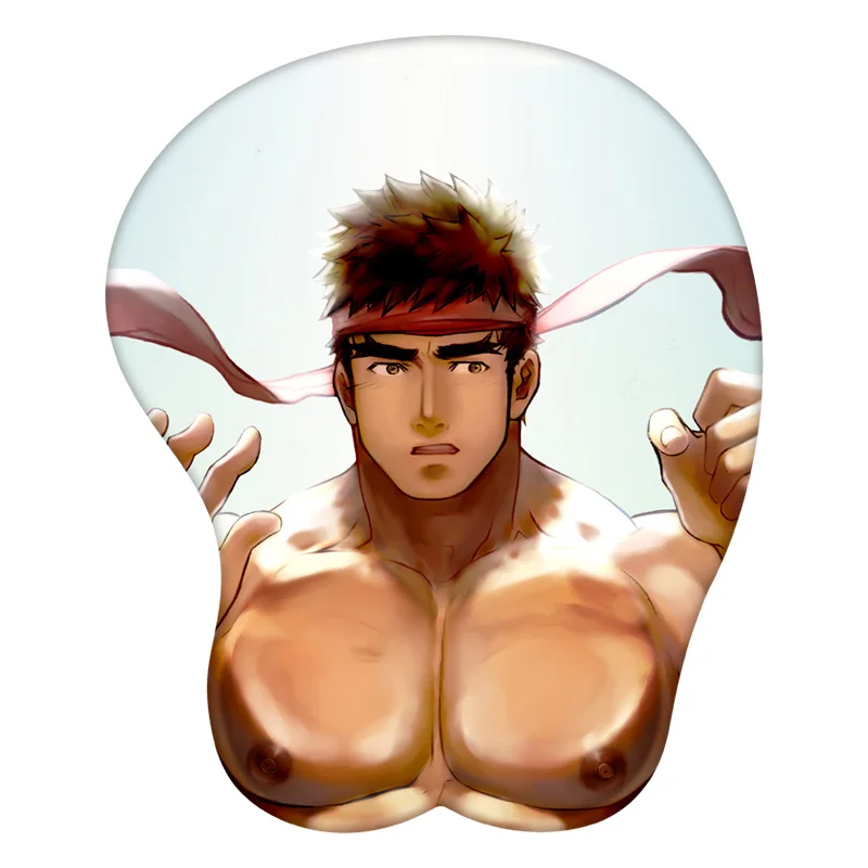 

3D коврик для мыши Ryu Street Fighter, силиконовый креативный игровой коврик для мыши с рисунком аниме на запястье