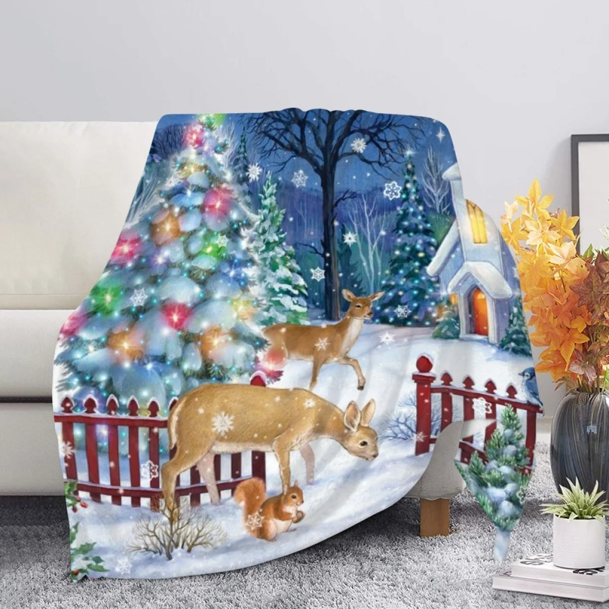 

Теплое одеяло с мультяшным Санта-Клаусом и 3D принтом, удобное одеяло для сна в офисе, портативное персонализированное одеяло для детей и взр...