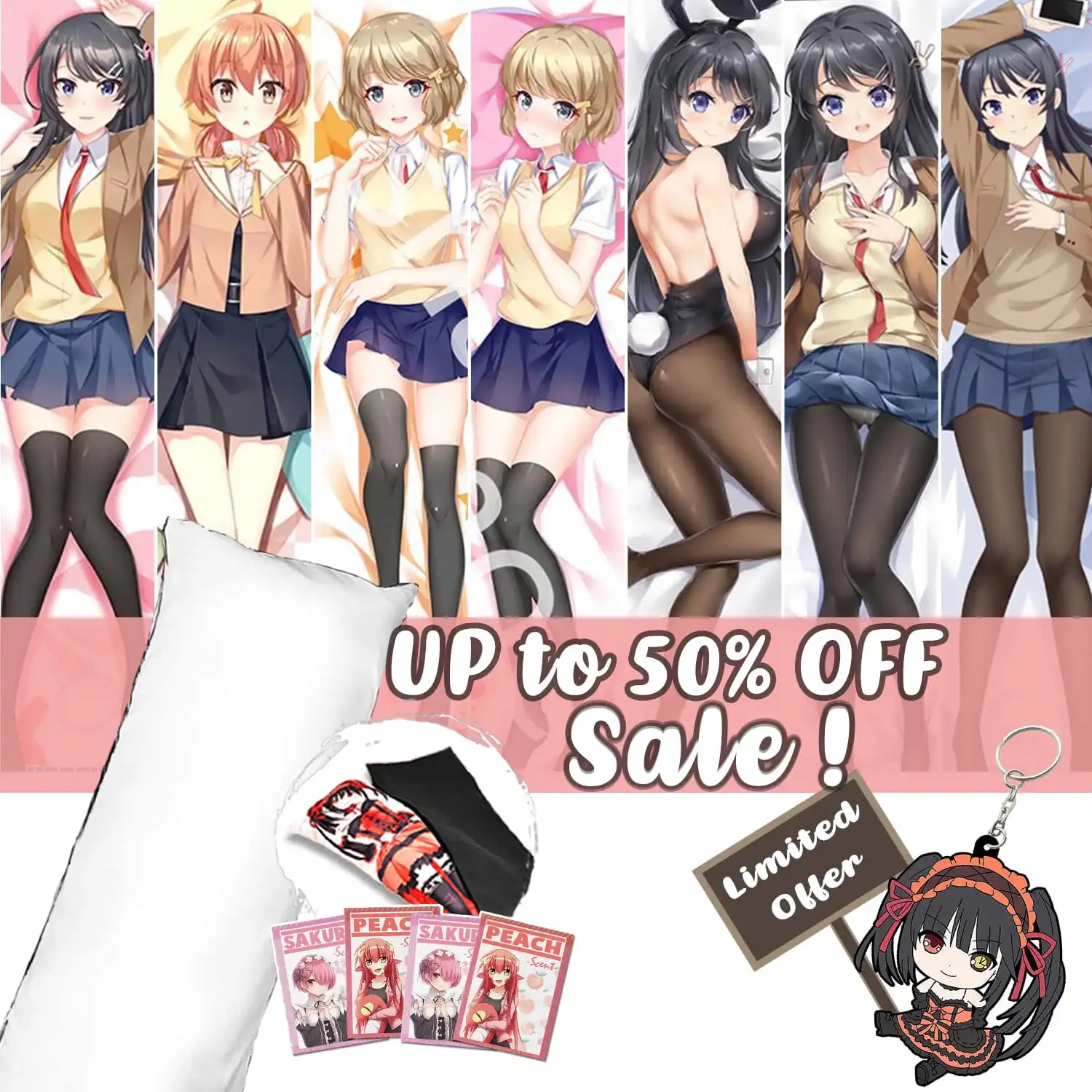 Наволочка для подушки из японского аниме дакимакура в натуральную величину