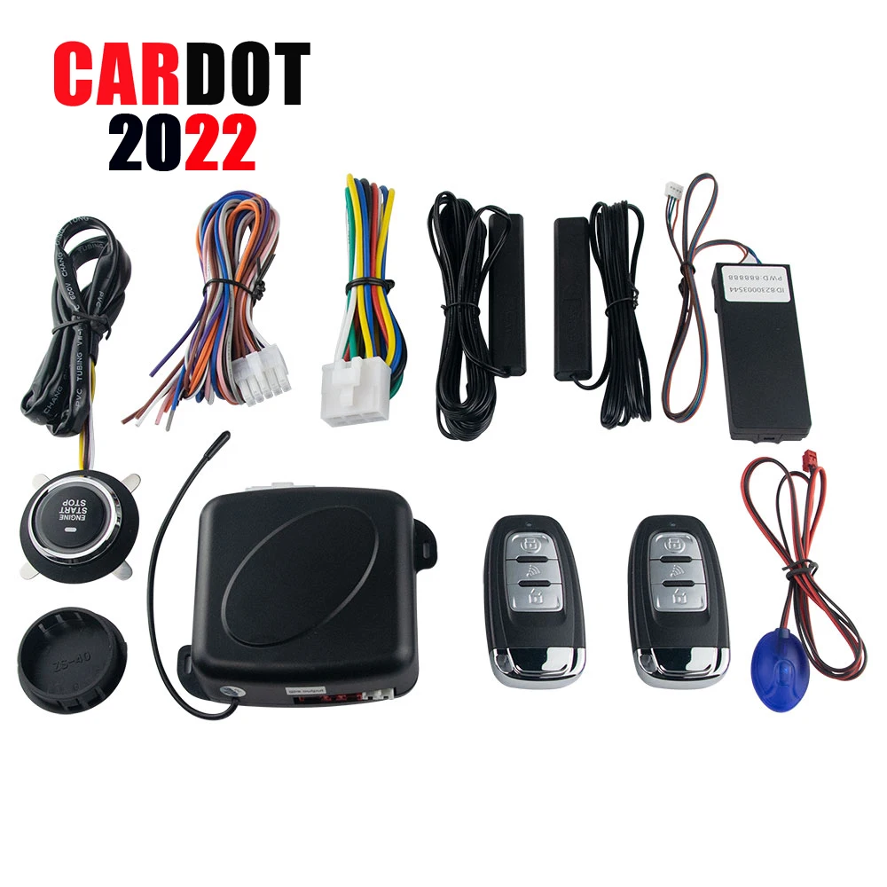 CARDOT Smart Phone App Universal Remote Start Stop sistema di sicurezza di allarme per Auto ingresso passivo senza chiave sblocco automatico della serratura centralizzata