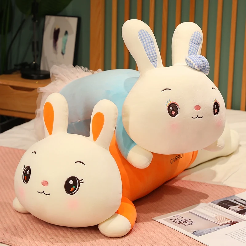 

Длинная Подушка-кролик Kawaii, плюшевая игрушка, мягкая подушка для сна, милая Подушка для сна, домашний декор, подарок на день рождения для дев...
