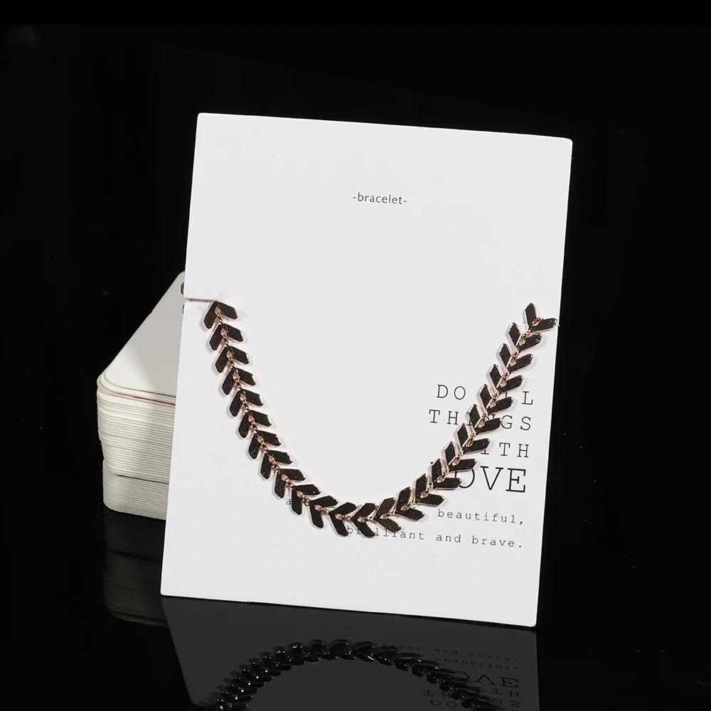 20pcs 7x9cm Bracelet Display Cards Good Luckl Text Writen Kraft Paper Card Cardboard Packag Hang Tag Ear Paper Card for Jewelry
