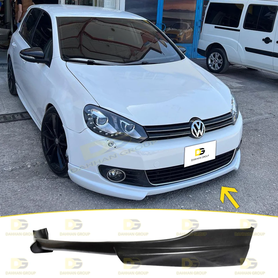 V.W Golf MK6 2008 - 2012 Rieger Style Front Lip Splitter Front Blade Spoiler Wing Raw or Painted Surface Plastic Golf R Line Kit