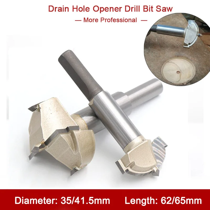 

1 шт. инструмент для открывания отверстий в стоке, сверло для пилы, электроинструмент диаметром 35/41, 5 мм для круговой развертки отверстий, деревообрабатывающая корневая резьба, развертывание сверл