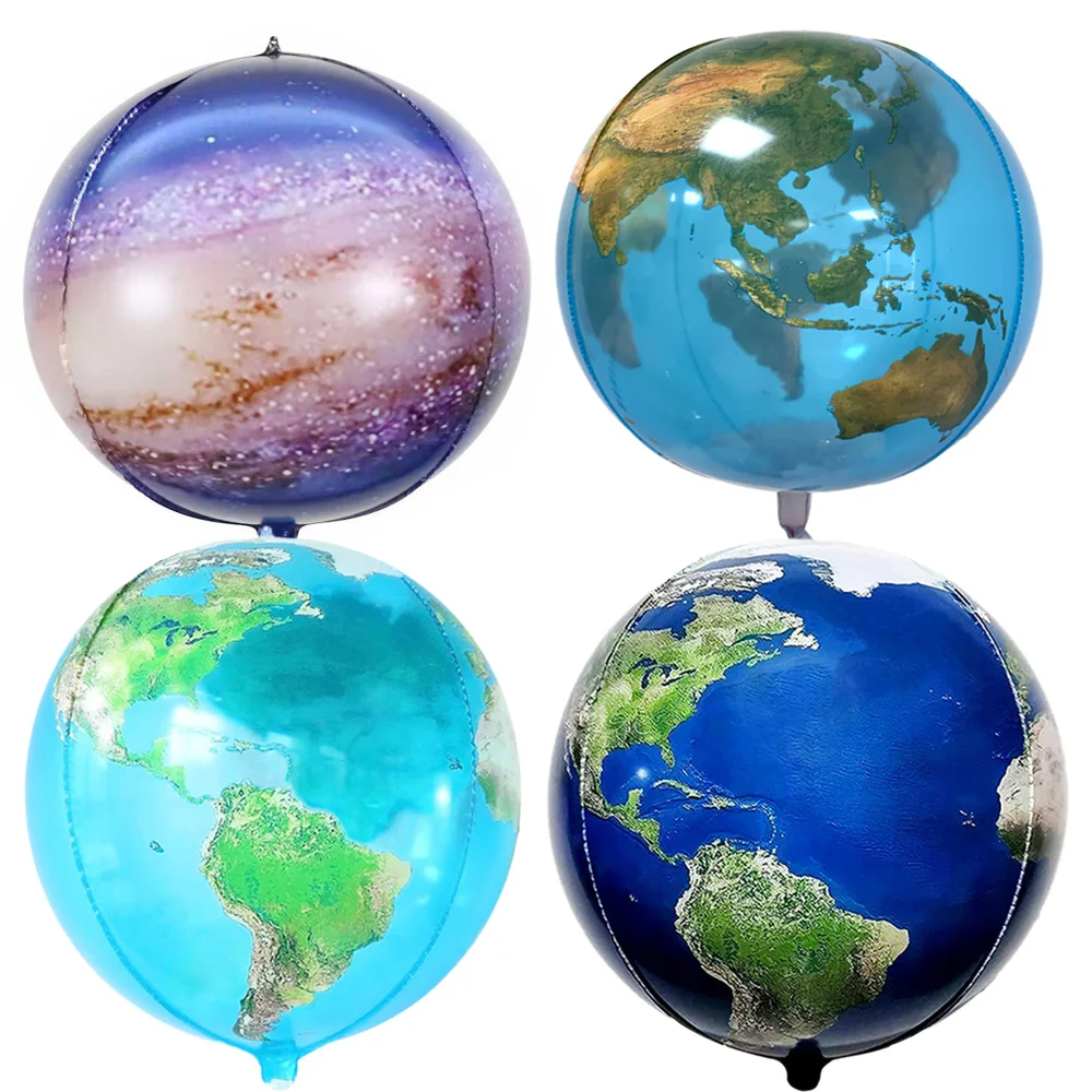

4PCS Earth Balloons Galaxy Party Decor World Balloons for Space Themed Party Outer Space Balloons arch Space Birthday Supplies