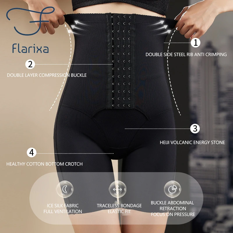 Flarixa Women High Waist Shaping Panties Plus Size Waist Trainer Body Shaper Tummy Slimming Underwear Hip Lift Boxer Shorts XXXL