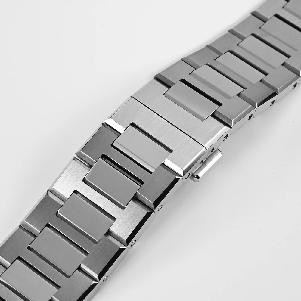 San Martin Watch Bracelet High Quality 316L Solid Stainless Steel  Watch Parts 20mm ​Butterfly Clasp For SN026-G-C enlarge