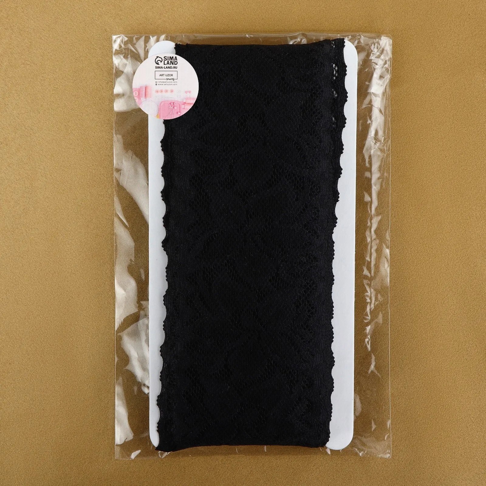 Кружево эластичное 58 ± 2 мм x 10 1 м цвет чёрный (комплект из 6 шт)