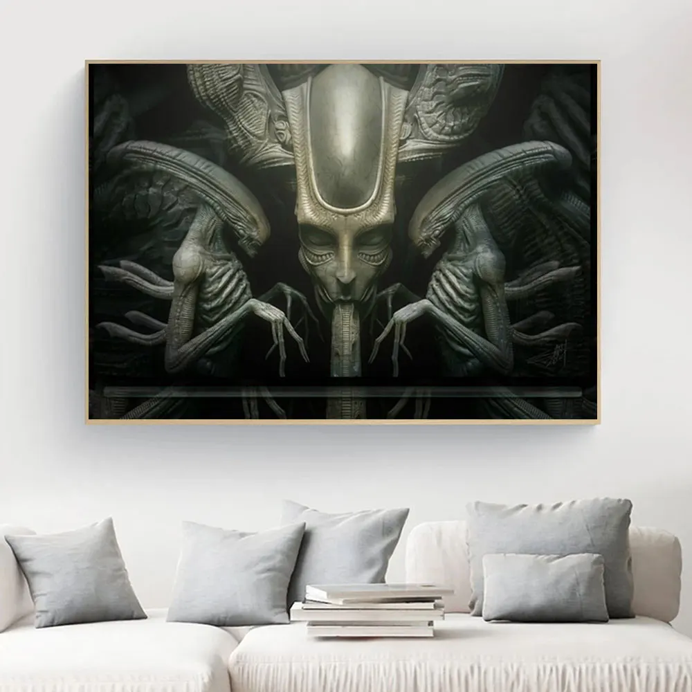 

Картина на холсте Hr Giger Li II с изображением инопланетянина, настенные абстрактные постеры и печатные картины для гостиной, украшение для дома