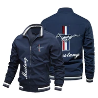 autumn and winter mens jacket mustang motorcycle printed motorcycle jacket mens casual windbreaker sportswear fashion top