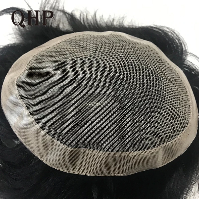 Men Toupee 100%  Real Human Hair Lace And Pu Wig For Men Australia Capillary Prosthesis 6inch Indian Hair Replacement  System