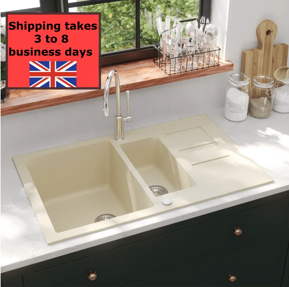 

Black two sinuses granite kitchen sink, luxury sink, kitchen accessory, home accessory, luxury kitchen sink, sink with drainage