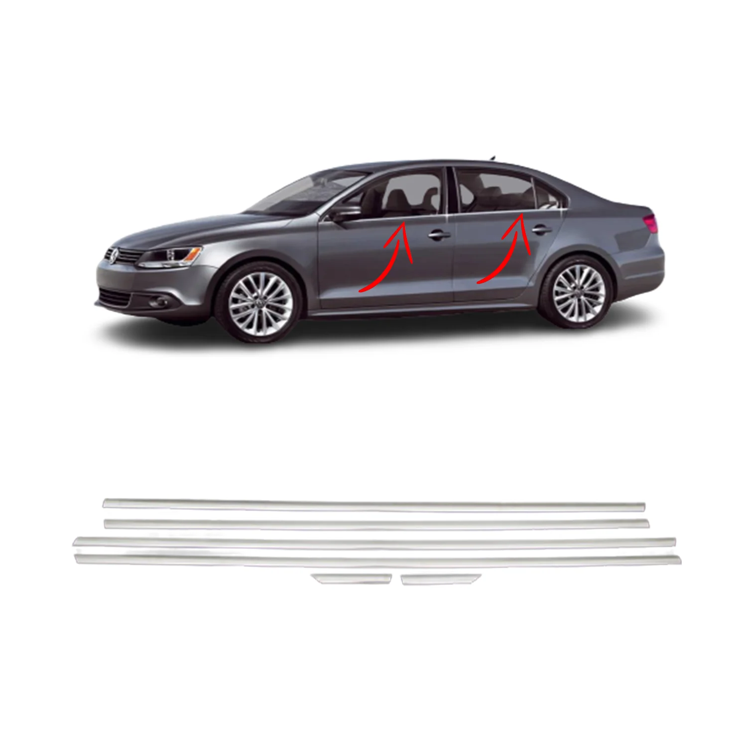 

Хромированная лента для окон VW Jetta, 4 шт. от 2005 до 2011