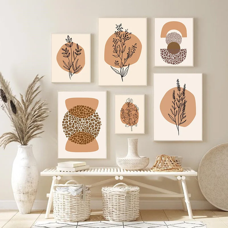 

Boho Abstract Geometric Botanical Line Posters Canvas Painting Wall Art Print Pictures Bedroom Living Room Interior Home Decor